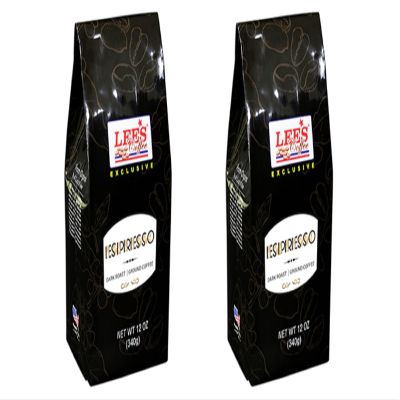 2 Packs - Lee's Coffee Ground Coffee Exclusive Espresso - Ca Phe Xay Espresso - 12 Oz per Bag with 2 Bags per Order - Roasted in USA