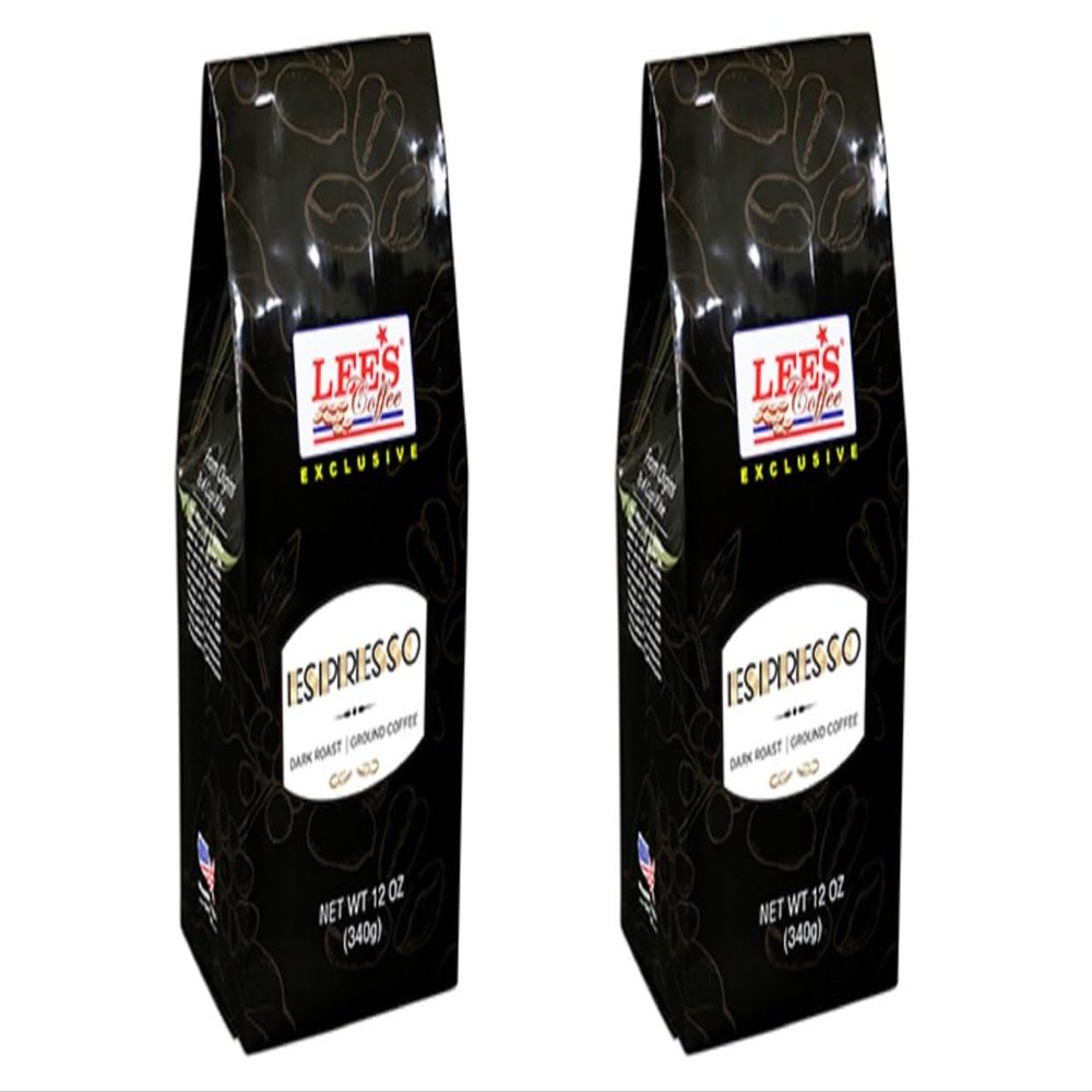 2 Packs - Lee's Coffee Ground Coffee Exclusive Espresso - Ca Phe Xay Espresso - 12 Oz per Bag with 2 Bags per Order - Roasted in USA