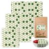 Green Honeycomb Wrapping Paper Cloth 3 PCS Set Degradable for Food Preservation Packaging for Kitchen Camping