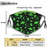 Reusable Cloth Face Masks with 2 Filters Alien-Funny-Spaceships-Planet Washable Face Covering Small Black view 2