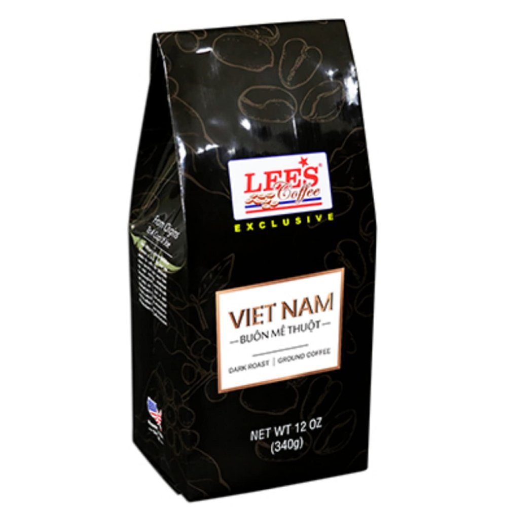 1 Pack - Lee's Coffee Whole Bean Coffee Exclusive Vietnam Buon Me Thuot Delight - 12 Oz per Bag - Roasted in USA