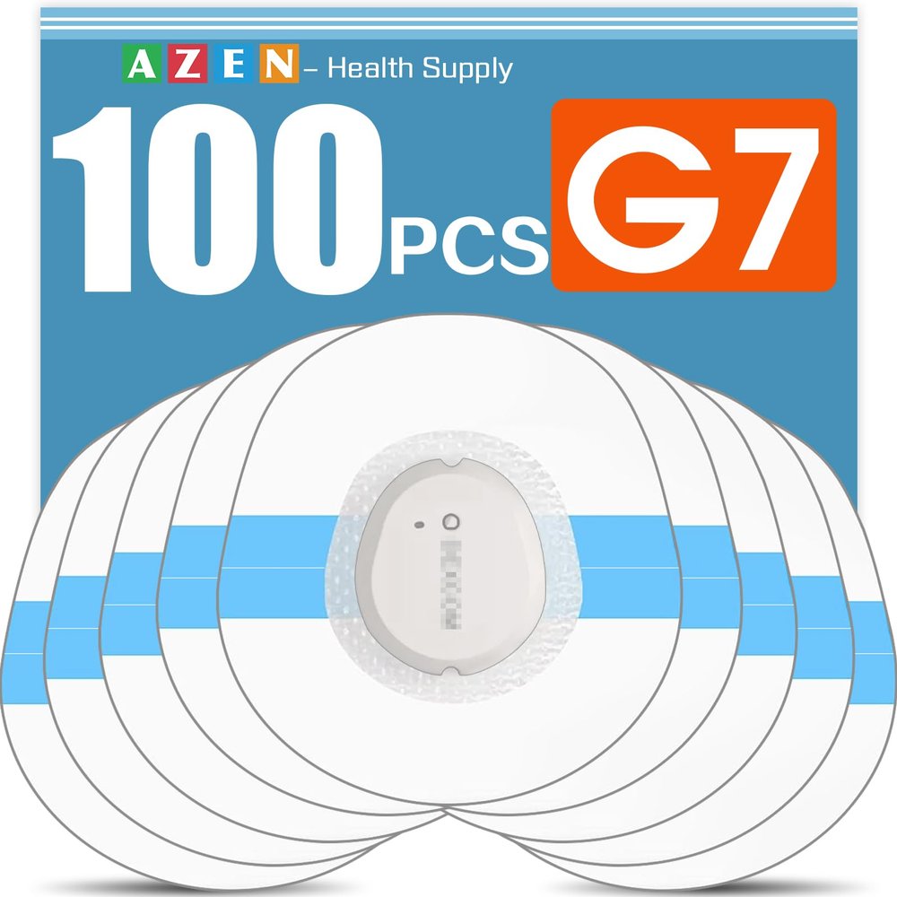 AZEN 100pcs Premium Waterproof Adhesive Patches - Hypoallergenic, Breathable & Transparent G7 Overpatch