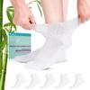 Revosoxs Diabetic Socks for Women Men,5 Pairs Non Binding Diabetic Ankle Socks with Grips,Extra Width Stretchy Loose Seamless Socks 7-9 9-11(5 Pair White-Medium) view 1