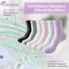 Revosoxs Diabetic Socks for Women Men,5 Pairs Non Binding Diabetic Ankle Socks with Grips,Extra Width Stretchy Loose Seamless Socks 7-9 9-11(5 Pair White-Medium) view 4