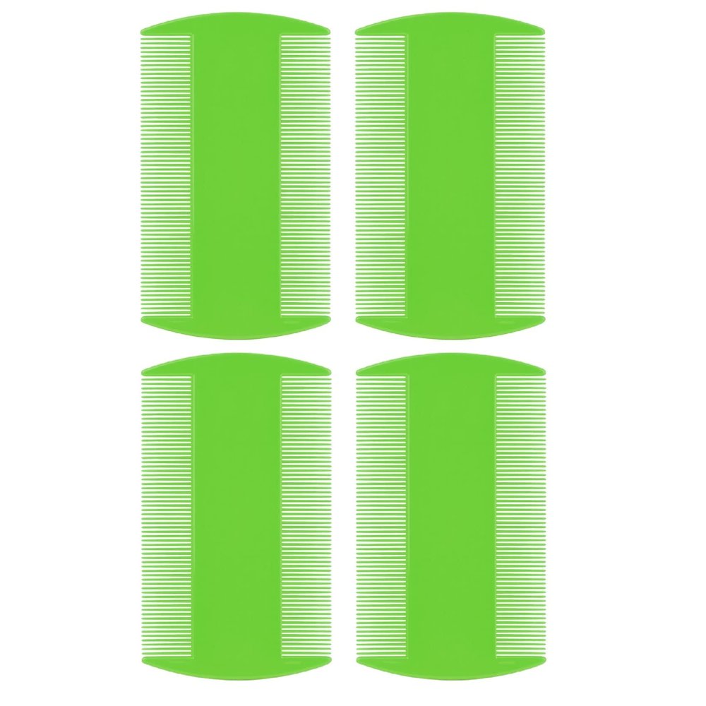 4 Pcs Lice Combs, Flea Combs, Double Sided Headlice Combs, Headlice Treatment for Dogs, Cats (Green)