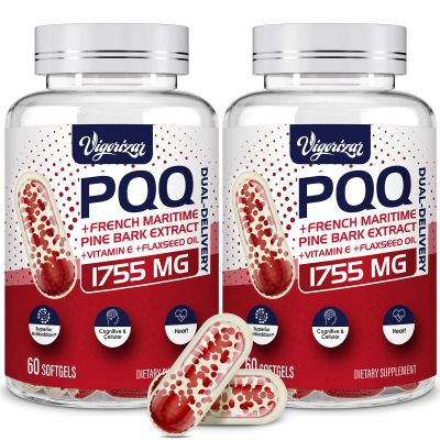 200 mg Pycnogeno with PQQ, Premium French Maritime Pine Bark Extract, Unique Dual-Delivery for Maximum Absorption, Pine Bark Extract for Vascular & Heart & Joint Function - 120 Vegan Softgels