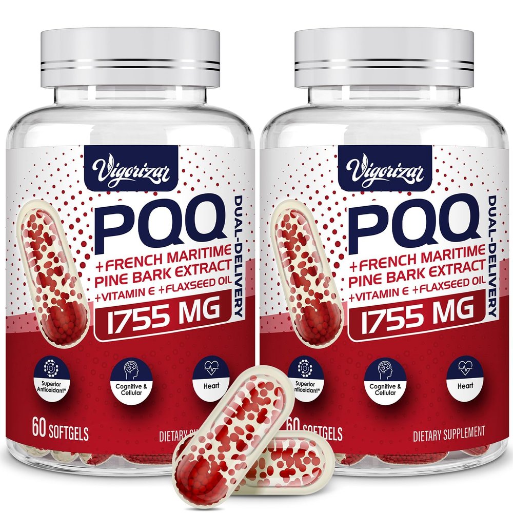 200 mg Pycnogeno with PQQ, Premium French Maritime Pine Bark Extract, Unique Dual-Delivery for Maximum Absorption, Pine Bark Extract for Vascular & Heart & Joint Function - 120 Vegan Softgels