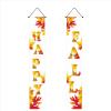 Thanksgiving Couplets, Holiday Decorations, Porch Couplets Hanging Flags, Pumpkin Fall Harvest Thanksgiving Door Couplets view 3
