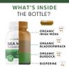 Organic Sea Moss, Bladderwrack, Burdock, & BioPerine - 1405mg with Black Pepper - Natural Wellness and Detox Support Supplement - 60 Capsules view 4