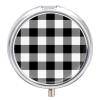 White Black Buffalo Plaid Small Pill Box, Metal Pill Box Organizer with Lock, Mini Medicine Box Portable, Daily Vitamin Box Am Pm, Single Pill Storage Box Tiny for Travel, Purse, Pocket view 1