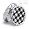White Black Buffalo Plaid Small Pill Box, Metal Pill Box Organizer with Lock, Mini Medicine Box Portable, Daily Vitamin Box Am Pm, Single Pill Storage Box Tiny for Travel, Purse, Pocket view 2