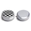 White Black Buffalo Plaid Small Pill Box, Metal Pill Box Organizer with Lock, Mini Medicine Box Portable, Daily Vitamin Box Am Pm, Single Pill Storage Box Tiny for Travel, Purse, Pocket view 3
