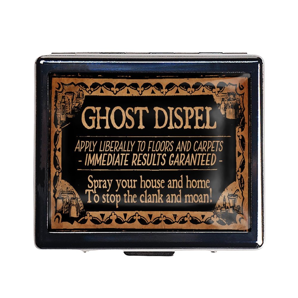7 Days Chromed Shiny Silver Pill Organizer with Mirror Inside Has 8 Separate Compartments Rectangle 7 Days Pill Box Pill Case (Ghost Dispel)