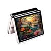 7 Days Chromed Shiny Silver Pill Organizer with Mirror Inside Has 8 Separate Compartments Rectangle 7 Days Pill Box Pill Case (Dragonfly Stained Glass) view 3