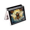 7 Days Chromed Shiny Silver Pill Organizer with Mirror Inside Has 8 Separate Compartments Rectangle 7 Days Pill Box Pill Case (Bee Stained Glass) view 3