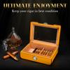 Bald Eagle Cigar Humidor, Glass Top Desktop Box with Humidifier Hygrometer, Painted Cedar Wood Case for 25-50 Cigars view 2