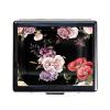 7 Days Chromed Shiny Silver Pill Organizer with Mirror Inside Has 8 Separate Compartments Rectangle 7 Days Pill Box Pill Case (Poppy and Roses) view 1