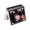7 Days Chromed Shiny Silver Pill Organizer with Mirror Inside Has 8 Separate Compartments Rectangle 7 Days Pill Box Pill Case (Poppy and Roses) view 3