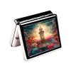 7 Days Chromed Shiny Silver Pill Organizer with Mirror Inside Has 8 Separate Compartments Rectangle 7 Days Pill Box Pill Case (Lighthouse Stained Glass) view 3