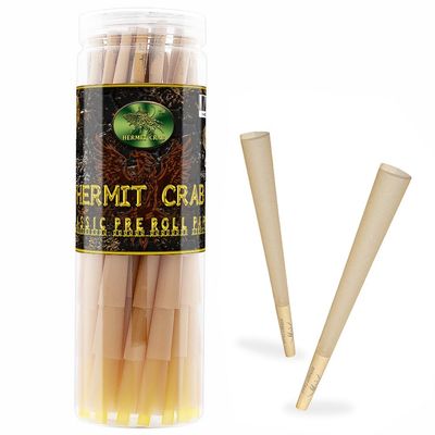 HERMIT CRAB Roll Paper, Large Size Roll cone - Organic roll paper, pre-roll cone, 110mm 50/100 count (brown, 100 pieces)