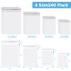 Geyoga 240 Pieces 4 Size Clear Plastic Cello Bag Self Adhesive Resealable Cellophane Bags for Self Adhesive for Packaging Candy, Cookies, Shirts, Clothing view 2