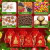Wesnoy 50 Pcs Christmas Velvet Drawstring Bags Bulk Santa Gift Bags for Candy Wrapping Goodie with Ribbon Drawstring for Xmas Holiday Party Supplies, 6 Styles(5 x 7 Inch,Red) view 4
