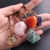 HXSCOO Raw Natural Carnelian Fluorite Stone Pendant Necklace Healing Energy Jewelry Adjustable Rope Pendant (Color : Amethyst) view 4
