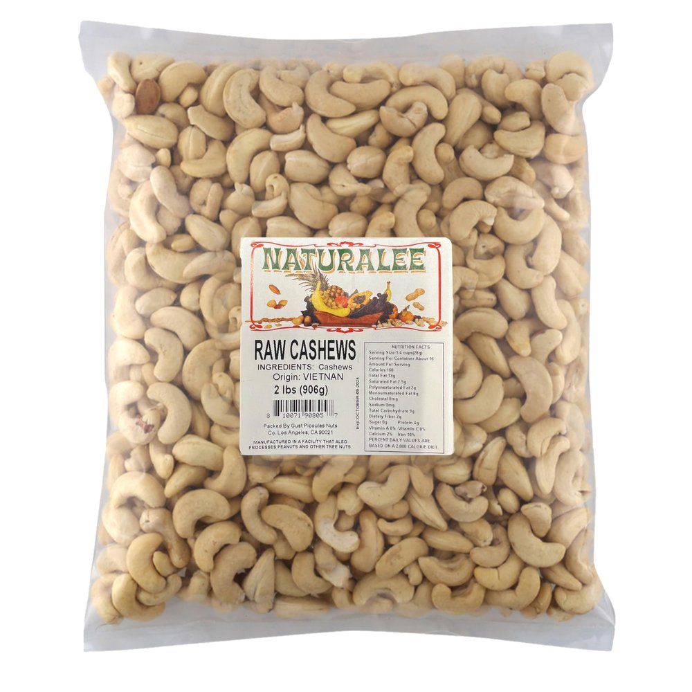 Naturalee Cashews 2 lbs - Raw, Unsalted - Natural Heart Healthy Snack