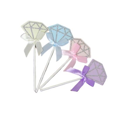 KALLORY 20pcs Glitter Star Cake Toppers Masonry Five-pointed Star Decorations for Birthday Party Flag Cupcake Decorations