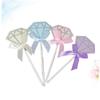 KALLORY 20pcs Glitter Star Cake Toppers Masonry Five-pointed Star Decorations for Birthday Party Flag Cupcake Decorations view 4