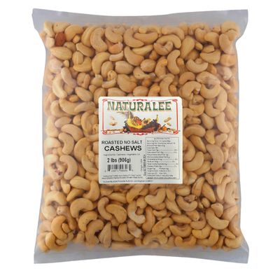 Naturalee Cashews 2 lbs - Roasted, Unsalted - Natural Heart Healthy Snack