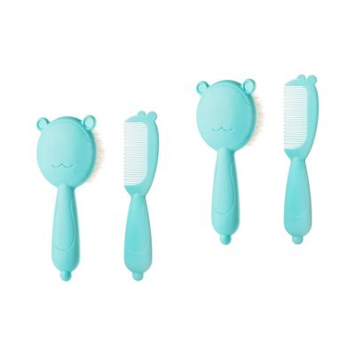 Kisangel 2sets Hair Brush Comb Natural Wool Bristle for Gentle Scalp Massage and Dandruff Removal Boy Girl Hair Care Tool for Newborns