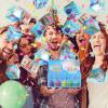 BABORUI Birthday Surprise Box Gift Box for Money, Happy Birthday Surprise Gift Box Explosion with Confetti, Seeroze Exploding Gift Box for Men Women Kids(Blue) view 3