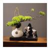 GRFIT Artificial Bonsai Welcome Pine Tree Bonsai Simulation Pine Bonsai Decoration Zen Living Room Decoration Gateway Cabinet Office Fake Plant Decoration view 1