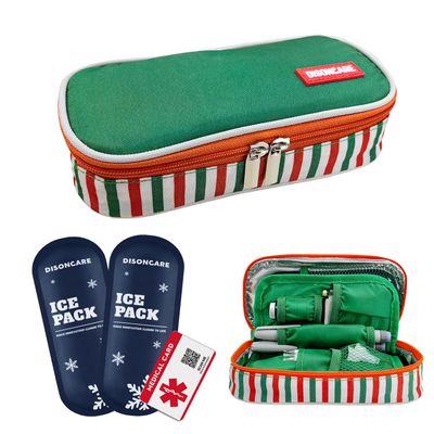 DISONCARE Insulin Cooler Travel Case Medicine Organizer Diabetic Medication Bag for Insulin Pens and Other Diabetes Supplies with 2 Ice Packs, Insulation Liner, and Medical Card