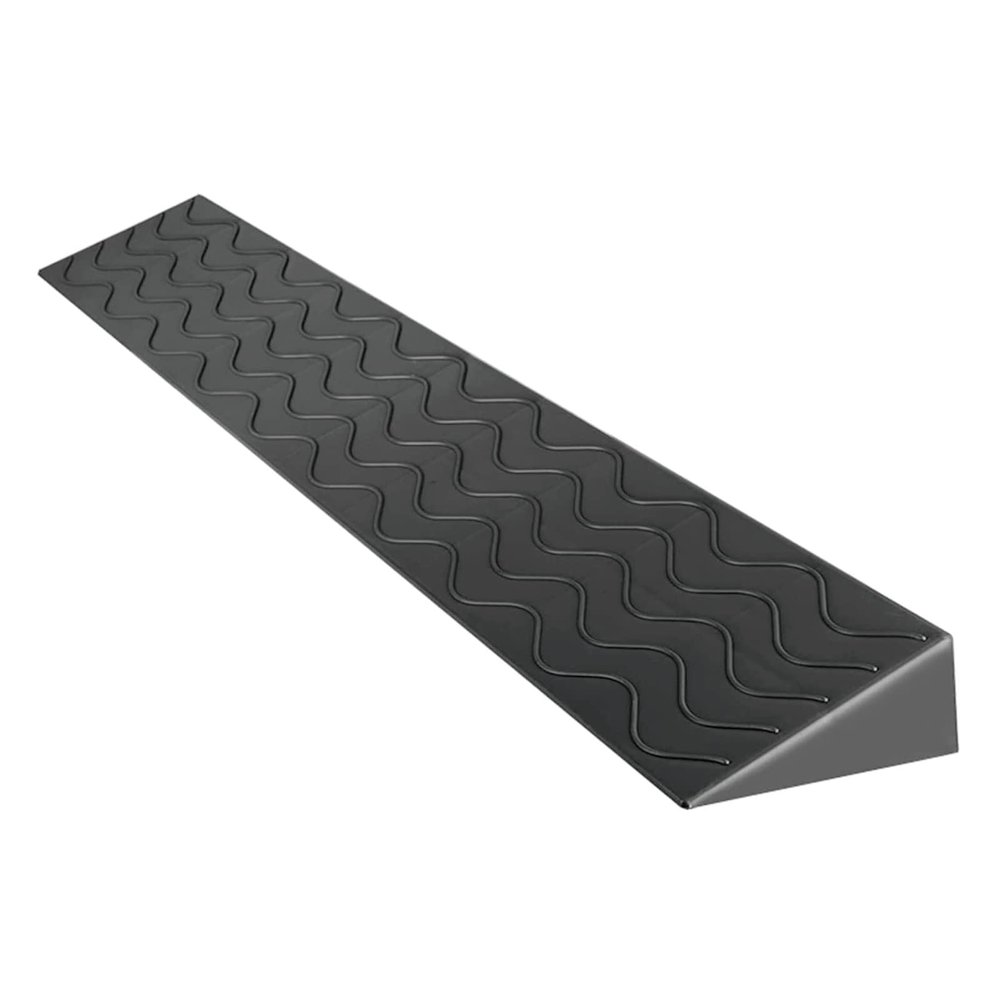 Yesbon Portable Curb Ramps, Home Ramps Non-Slip Wheelchair Uphill Mat Indoor Threshold Ramps Drawing Board Plastic Ramps 1-10.5 cm Height Doorway Steps Threshold Ramp,Black,100x8x2cm