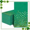 100 Pcs Green Paper Napkins - Gold Dot Party Napkins Disposable Green Dinner Napkins for Birthday Bathroom Wedding St. Patrick's Day Party Supplies view 1