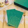 100 Pcs Green Paper Napkins - Gold Dot Party Napkins Disposable Green Dinner Napkins for Birthday Bathroom Wedding St. Patrick's Day Party Supplies view 4