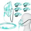 Agooteam 5 Pack Adult Oxygen Face Mask with 7 Ft Tube, Adjustable Elastic Strap - Size L view 1