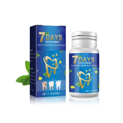 7 Days Tooth Cleaning Powder,Tooth Whitening Effective Remover Stains from Coffee,Baking Soda Tooth Powder,Teeth Whitening Powder for Sensitive Teeth,Mint Refreshing (1PCS)