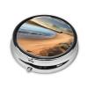 Beach Coast Print Round Pill Box 3 Compartment Medicine Pill Case Portable Pill Container for Daily Medicine Supplement Vitamin view 2