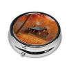 Autumn Woods Cabin Print Round Pill Box 3 Compartment Medicine Pill Case Portable Pill Container for Daily Medicine Supplement Vitamin view 2