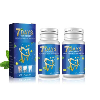 7 Days Tooth Cleaning Powder,Tooth Whitening Effective Remover Stains from Coffee,Baking Soda Tooth Powder,Teeth Whitening Powder for Sensitive Teeth,Mint Refreshing (2PCS)