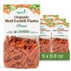 Food to Live Organic Red Lentil Penne Pasta, 8.8 OZ (Pack of 6)  Non-GMO, Single Ingredient. No Additives. No Major Allergens. Good Source of Plant Based Protein and Fiber. Made in Italy view 1