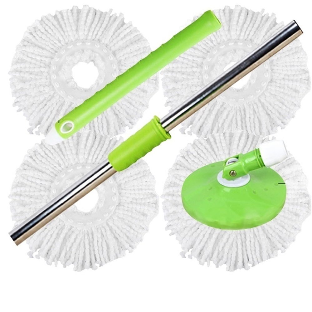 4 Pack Mop Head Spin Mop Replacement Head Round Shape Standard Size Microfiber Mop Head Refills with 360 Magic Mop Easy Cleaning (B)