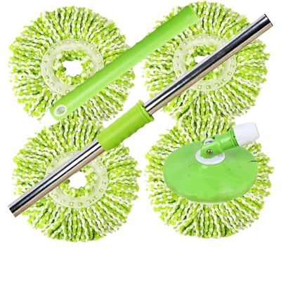 4 Pack Mop Head Spin Mop Replacement Head Round Shape Standard Size Microfiber Mop Head Refills with 360 Magic Mop Easy Cleaning (A)