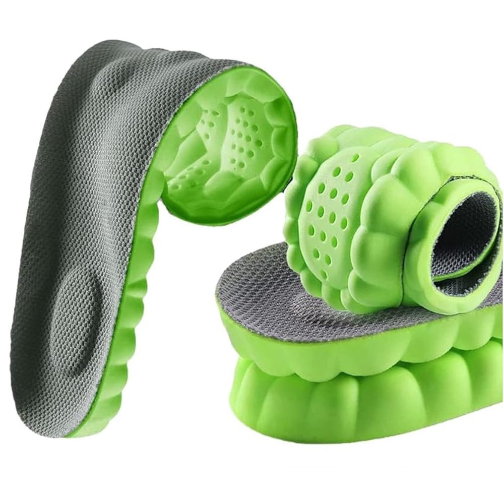 4D Cloud Technology Insole - Super Soft Comfort Insoles, Soft Foot Protection Cloud Feeling Insole, U-Shape Memory Foam Insoles, 4D Sports Memory Foam Insoles (Green, Men 10.5-11.5/Women 12-13)