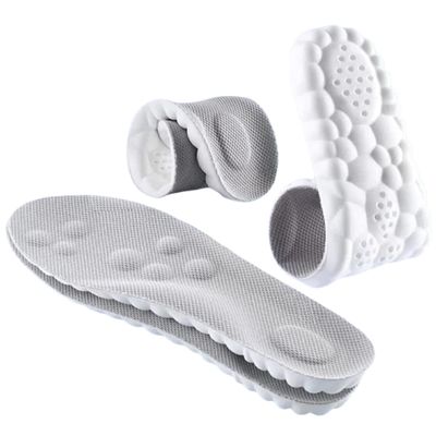 4D Cloud Technology Insole - Super Soft Comfort Insoles, Soft Foot Protection Cloud Feeling Insole, U-Shape Memory Foam Insoles, 4D Sports Memory Foam Insoles (Gray, Men 5-6/Women 6-7)