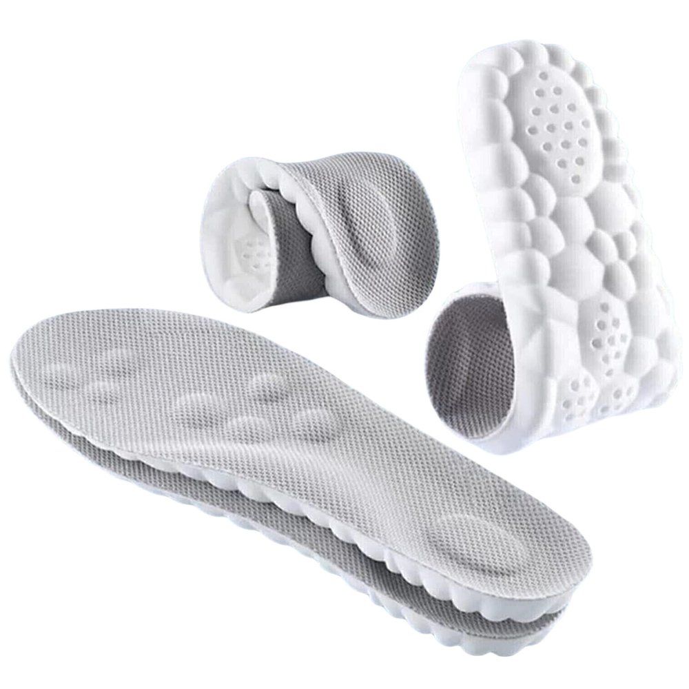 4D Cloud Technology Insole - Super Soft Comfort Insoles, Soft Foot Protection Cloud Feeling Insole, U-Shape Memory Foam Insoles, 4D Sports Memory Foam Insoles (Gray, Men 5-6/Women 6-7)