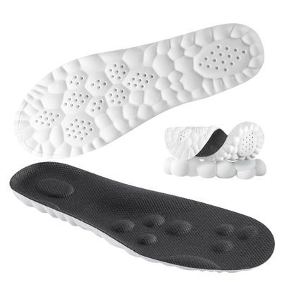 4D Cloud Technology Insole - Super Soft Comfort Insoles, Soft Foot Protection Cloud Feeling Insole, U-Shape Memory Foam Insoles, 4D Sports Memory Foam Insoles (Black, Men 5-6/Women 6-7)